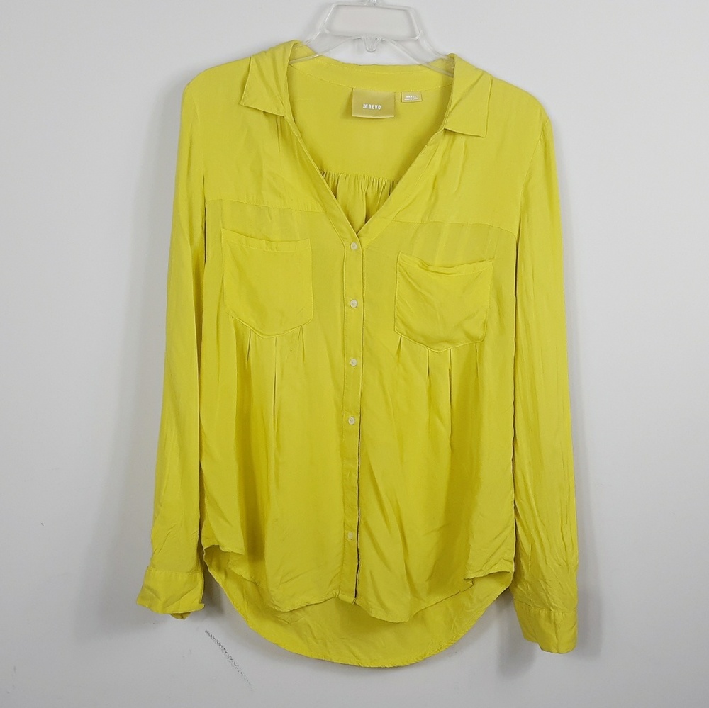 Maeve Anthropologie Yellow Islet Button Down Shirt